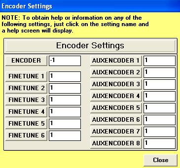 Encoder settings