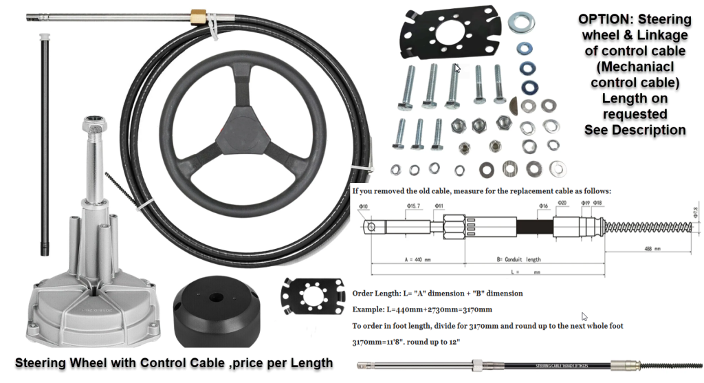 electric outboard Remote control kit steering