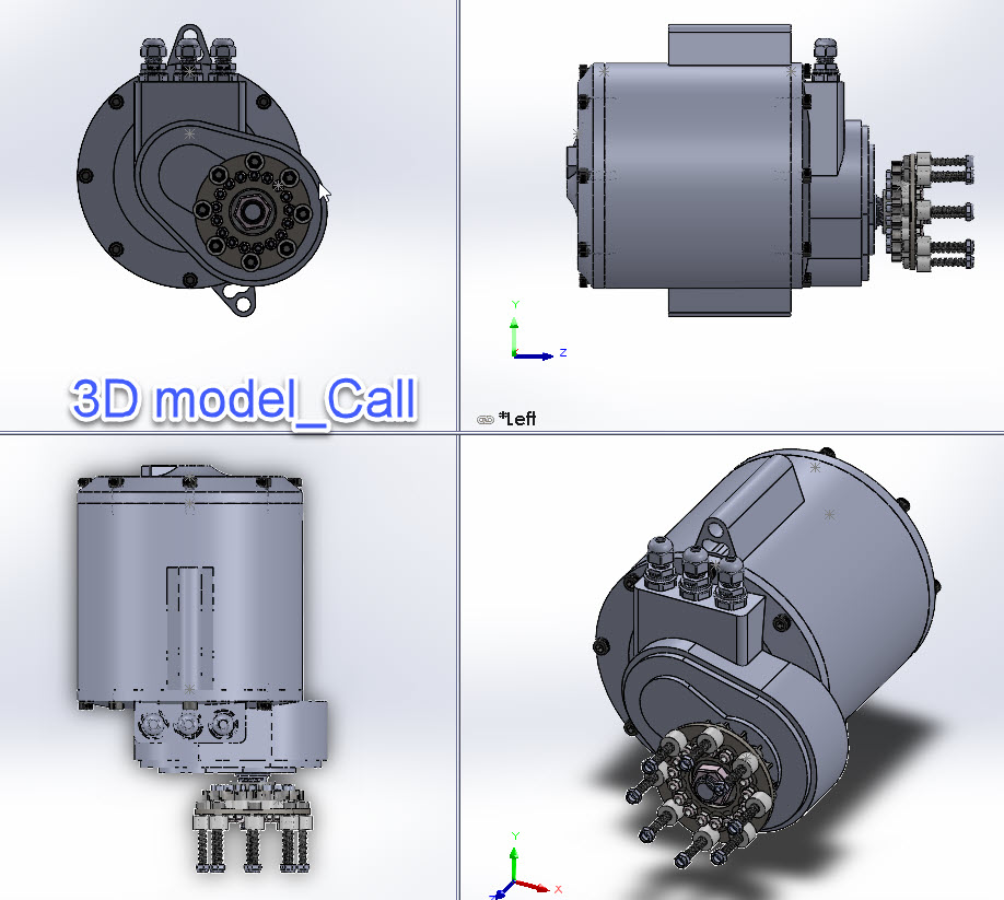 3D model EV motor 15Kw