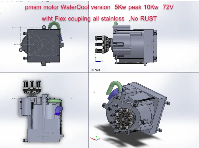 motorGear 5kw72V WaterCool_3D model drawing dimension