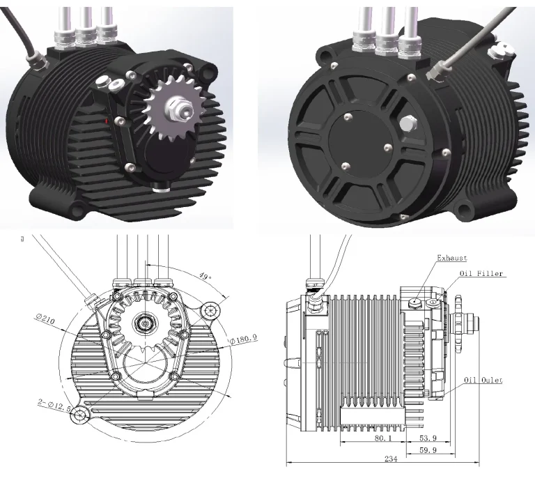 pmsm motor FW03_drawing dimensionFW03