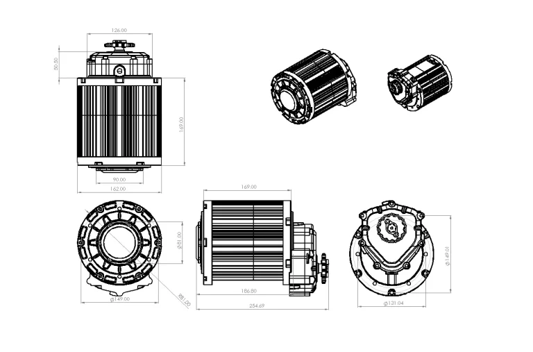 QS138 90H V3 dimension drawing 3D model