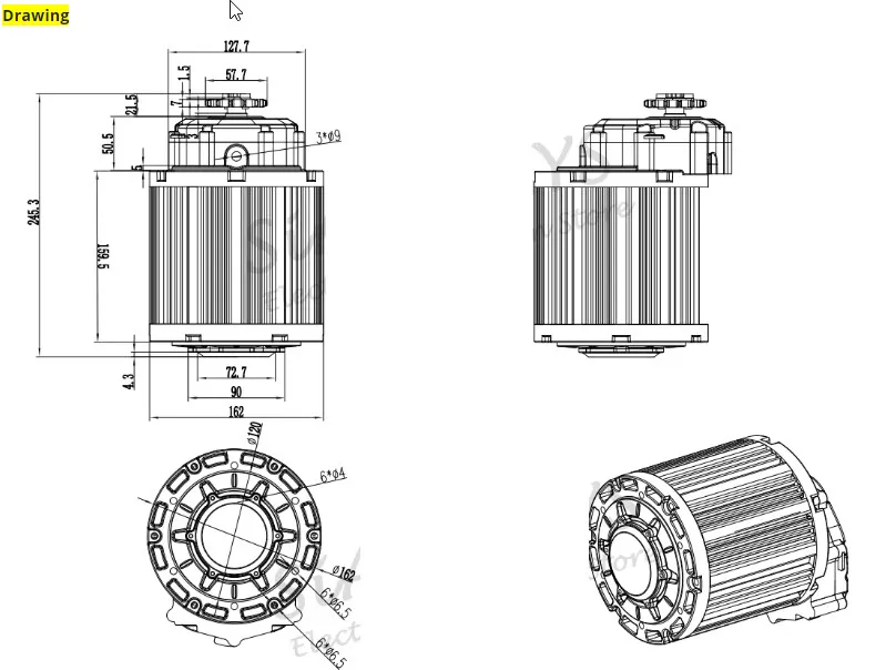 QS138 90H V3 dimension drawing 3D model