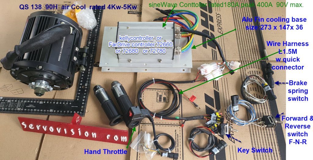 QS138 90H air Cool rated 4Kw-5Kw_FarDriver controller Cool KIT