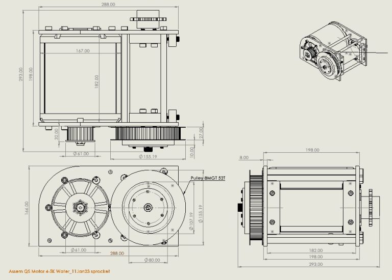 QS138 90H water cool Drawing dimension