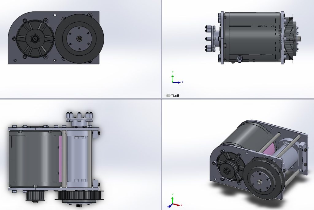QS138 90H waterCool pulley drive 4view