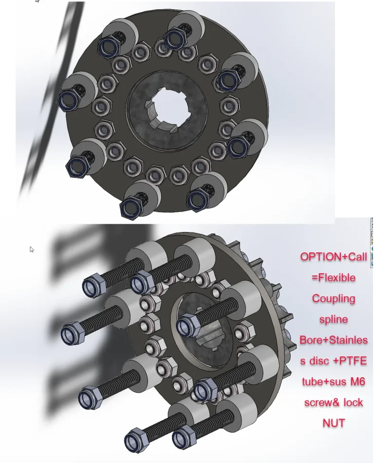 Sprocket_Flex Coupling for pmsm motorGEAR 5Kw 72V