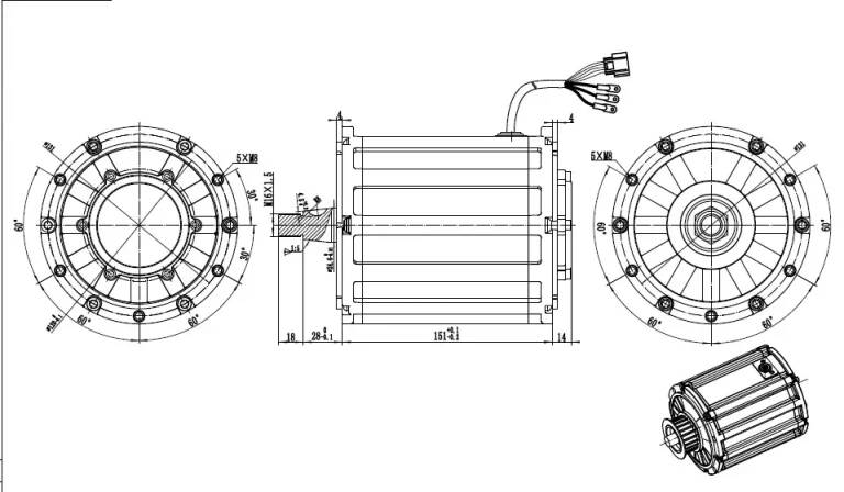 QS 120 70H QSmidrive motor Pulley Timing belt drive 2000W