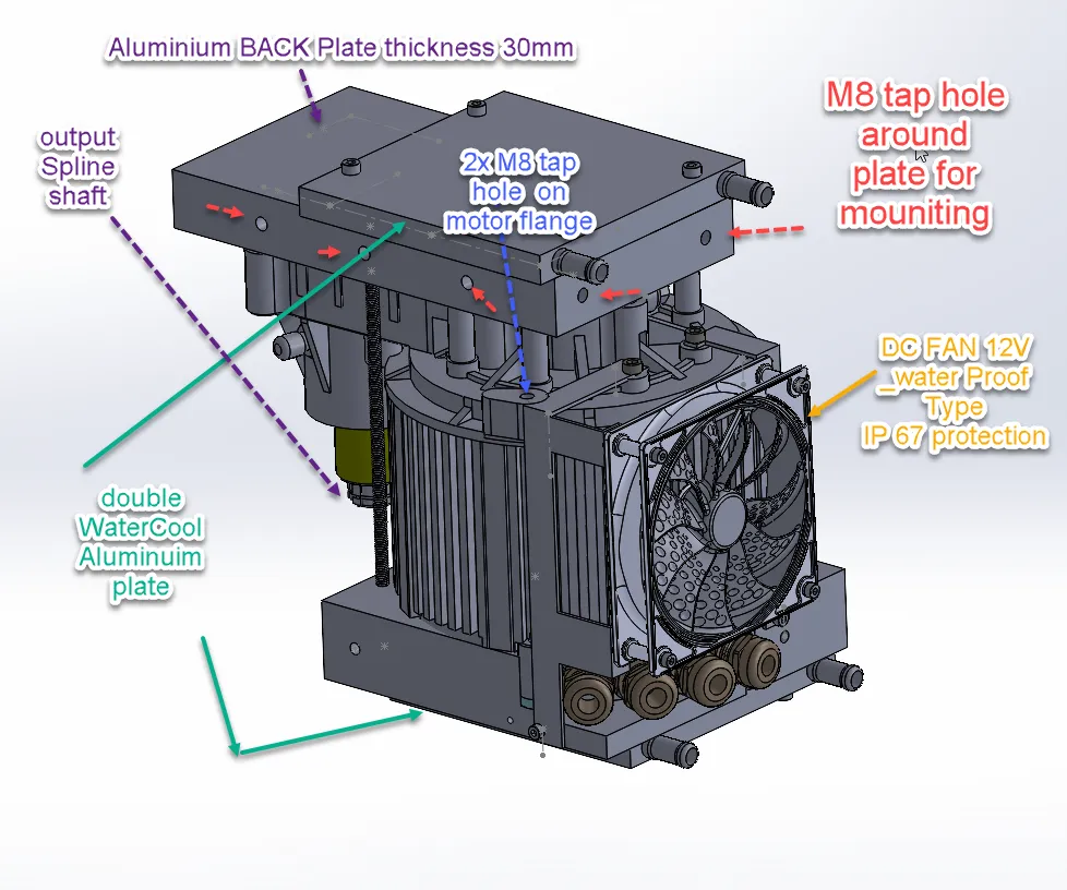 electric inboard watercool fan cool 10Kw-15Kw 96V