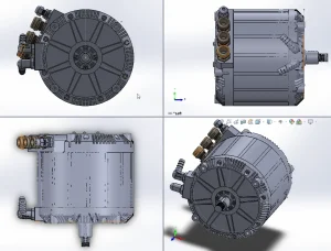 3D model 4view_pmsm motor 20Kw 40Kw water cool