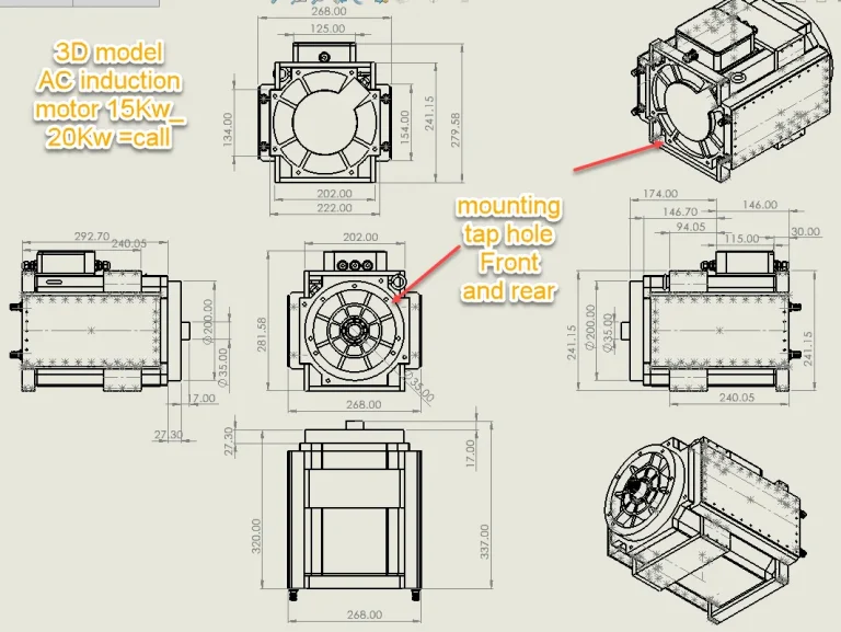 3D model AC induction motor 15Kw_20Kw