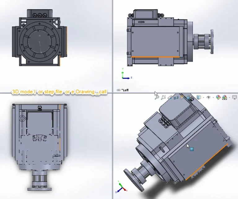 3D model_Step file_e Drawing AC induction motor 15Kw_20Kw