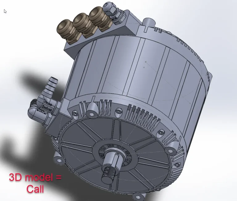 3D model_pmsm motor 20Kw Torque vers or 40Kw HighSpeed water cool