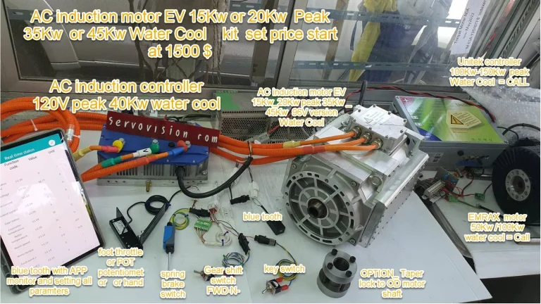 AC induction motor EV 15Kw or 20Kw Peak 35Kw or 45Kw Water Cool kit