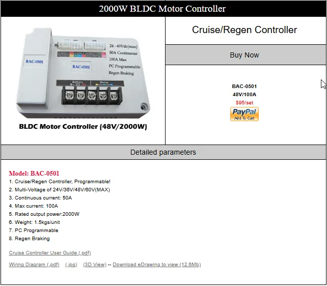 BAC-0501_2000W BLDC Controller
