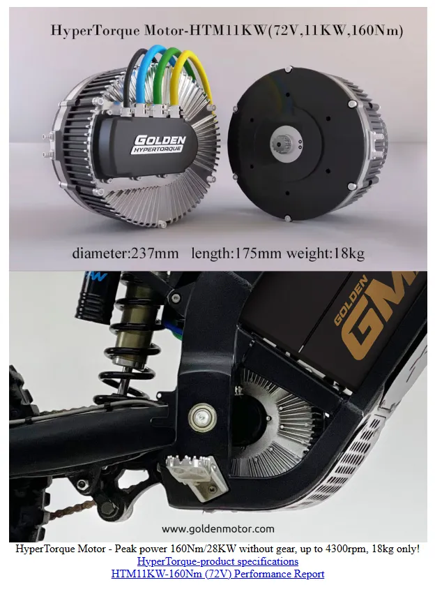 goldenmotor HTM11Kw HyperTorque Motor