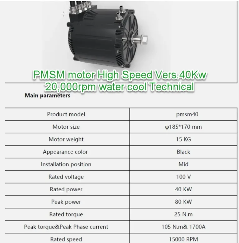 PMSM motor High Speed Vers.40Kw 20,000rpm water cool Technical