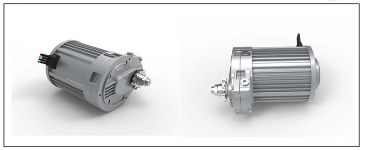 pmsm motorGEAR High speed10000rpm 7Kw Rear and side view 72V massive torque