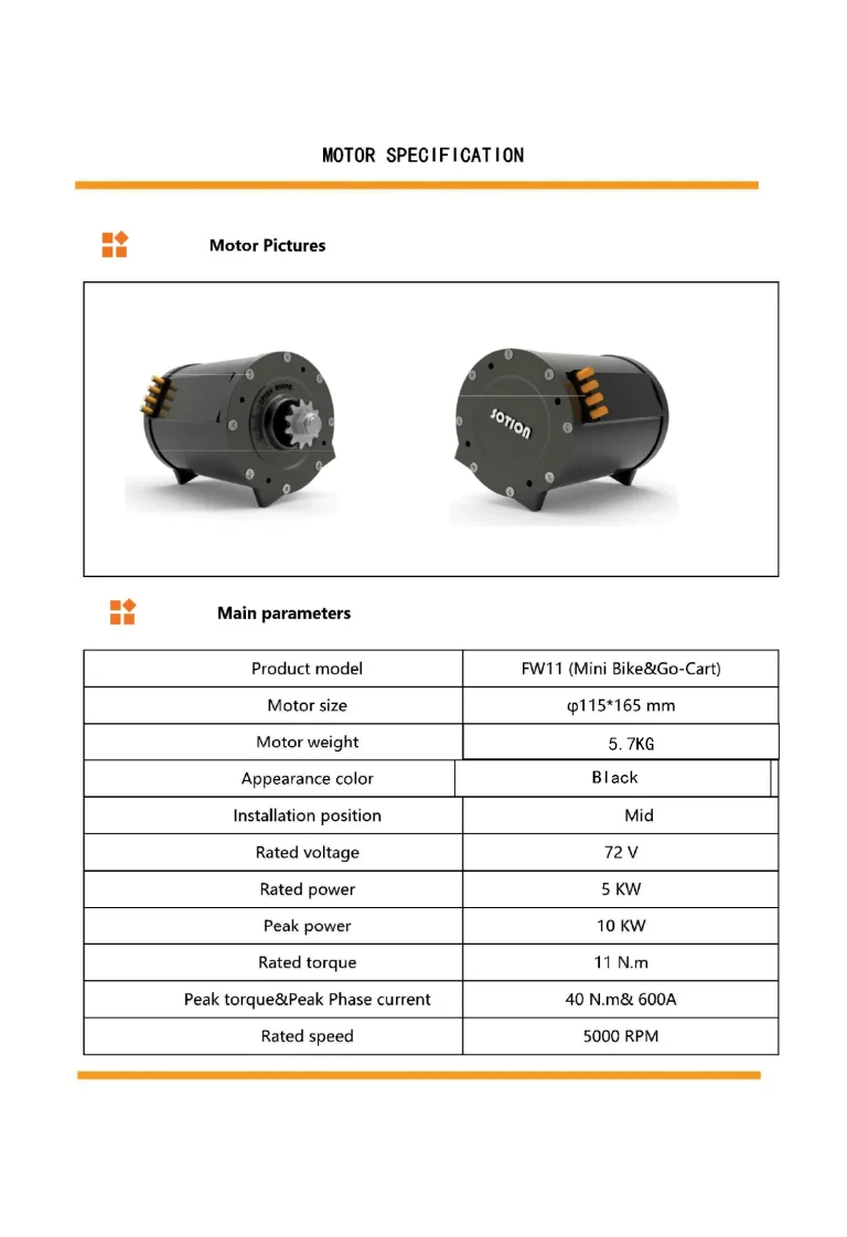 Technical details FW11 _Small size EV motor