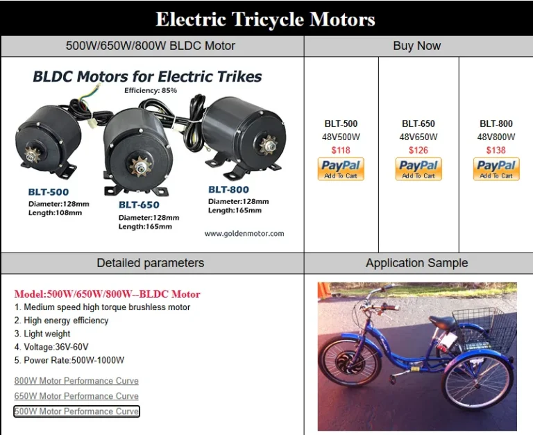 electric Tricycle using Torque motor BLT torque motor without Gear