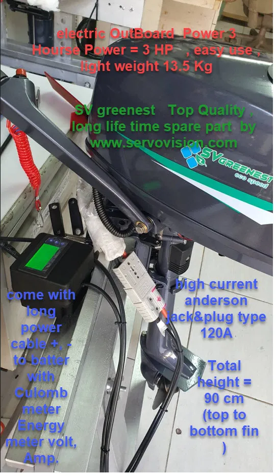 electric outboard 3HP 48V side View Energy column_meter