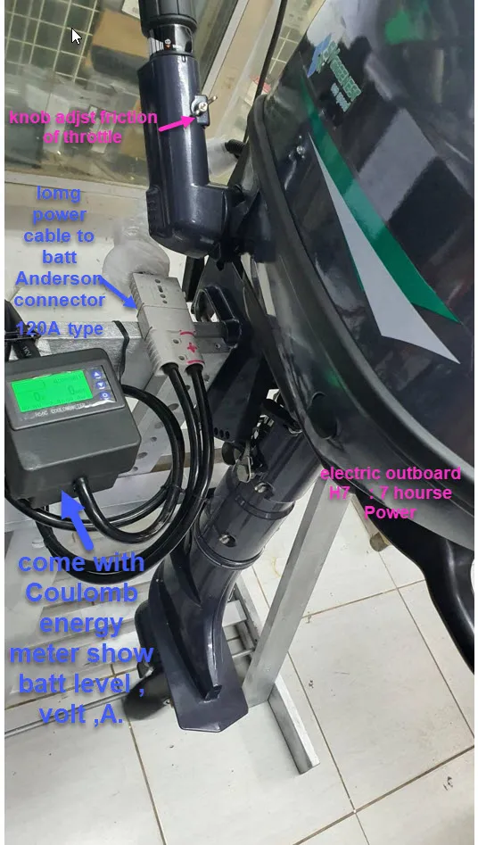 electric outboard come with Energy Coulomb meter
