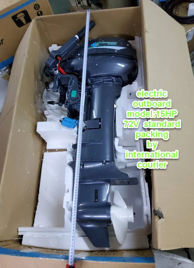 SVgreenest electric outboard model15HP 72 tiller control standard courier shipping packing