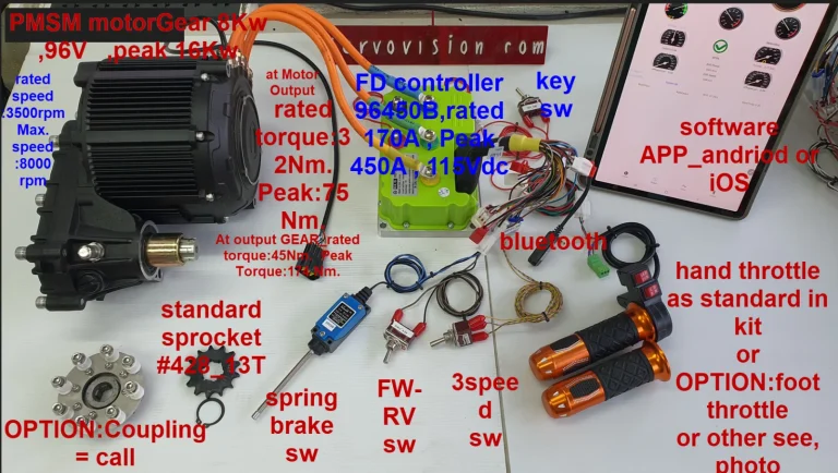 motorGEAR 8Kw_10Kw 72V 96V_air cool kit hand twist throttle all switches set