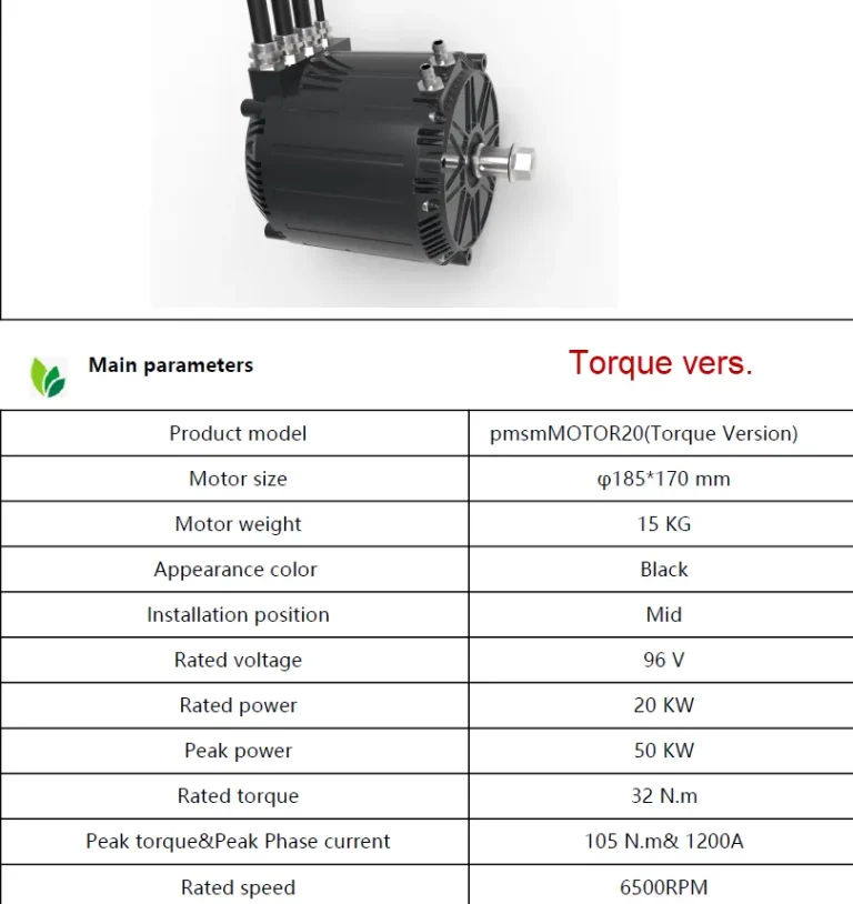 pmsm20Kw Torque Ver.woGEAR_Parameter Technical data