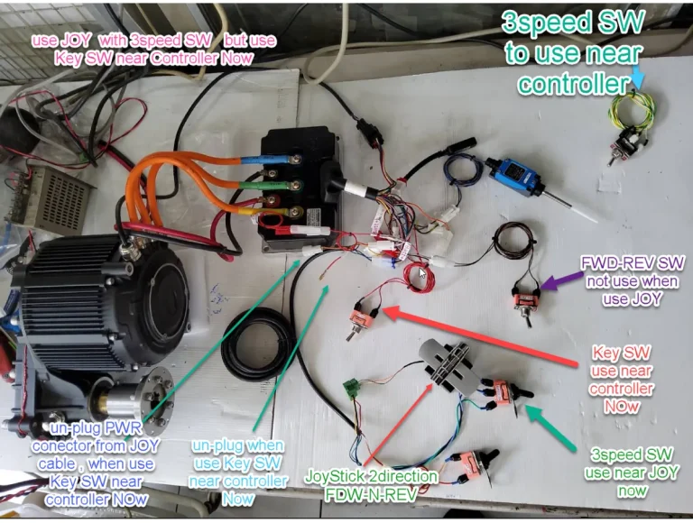 BLDC EV motor use JOY with 3speed SW but use Key SW near Controller