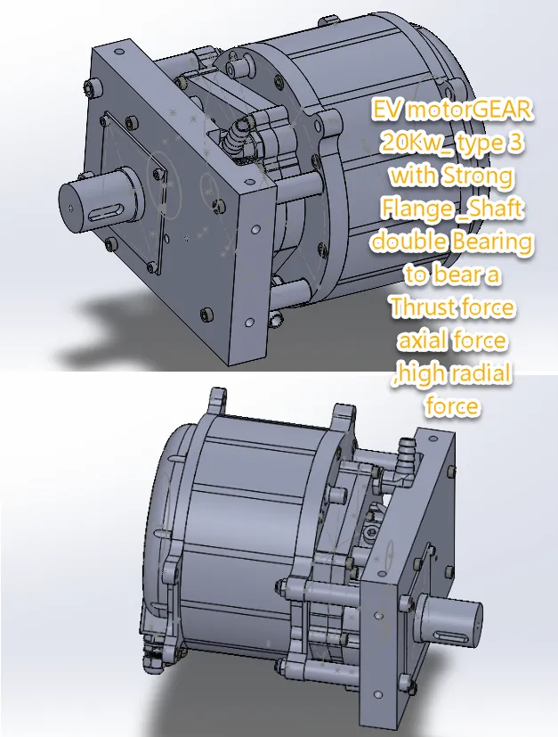 EV motorGEAR 20Kw Flange double Bearing to bear a thrust force_radial force_ type 3