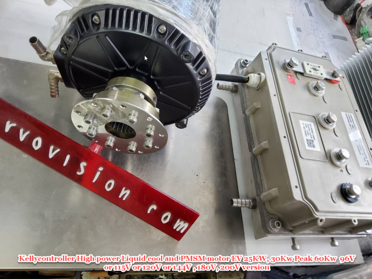 synchronous motor controller Kellycontroller High power Liquid cool and PMSM motor EV 25KW, 30Kw Peak 60Kw 96V,110V,120V,144V,180V,200V