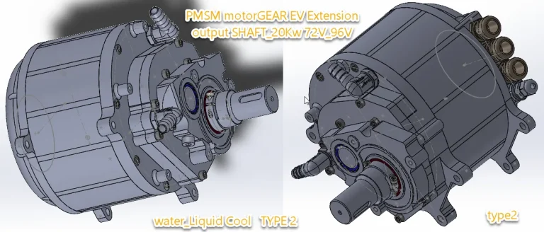 PMSM motorGEAR EV Extension output SHAFT_20Kw 72V_96V type2