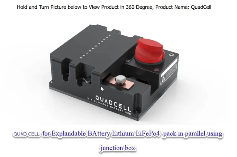 QUAD CELL for Explandable BAttery Lithium LiFePo4 pack in parallel using junction box