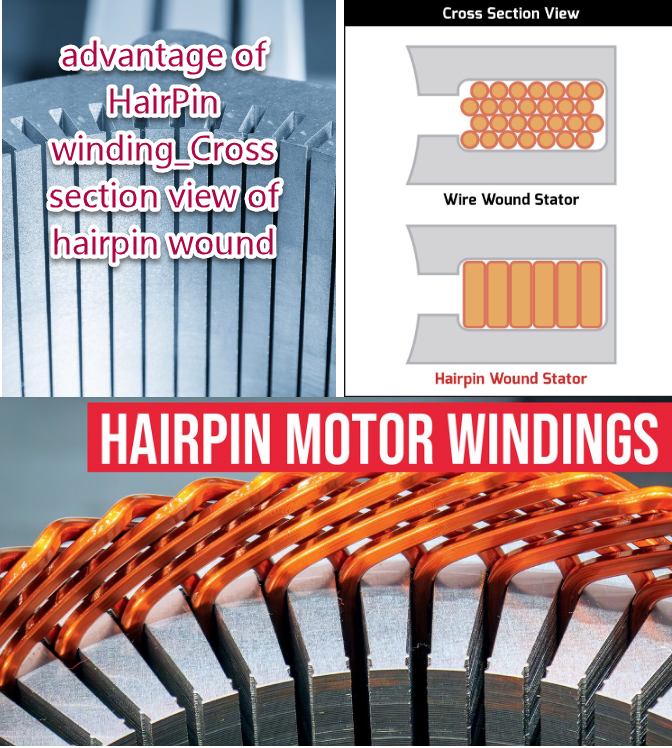 advantage of HairPin winding_Cross section view of hairpin wound