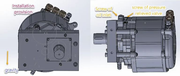 installation provision of PMSM motorGEAR 20Kw_72V_96V_type 3