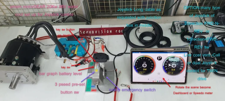 pmsm motorGEAR 20Kw 96V water cool set up Joystick control